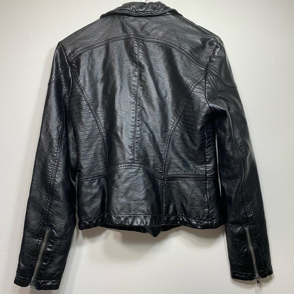 Free People Vegan Leather Moto Jacket Size 6 - Picture 6 of 10